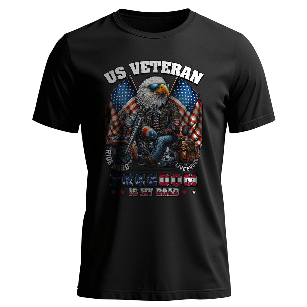 Veteran Freedom Is My Road Proud US T-Shirt product image 1