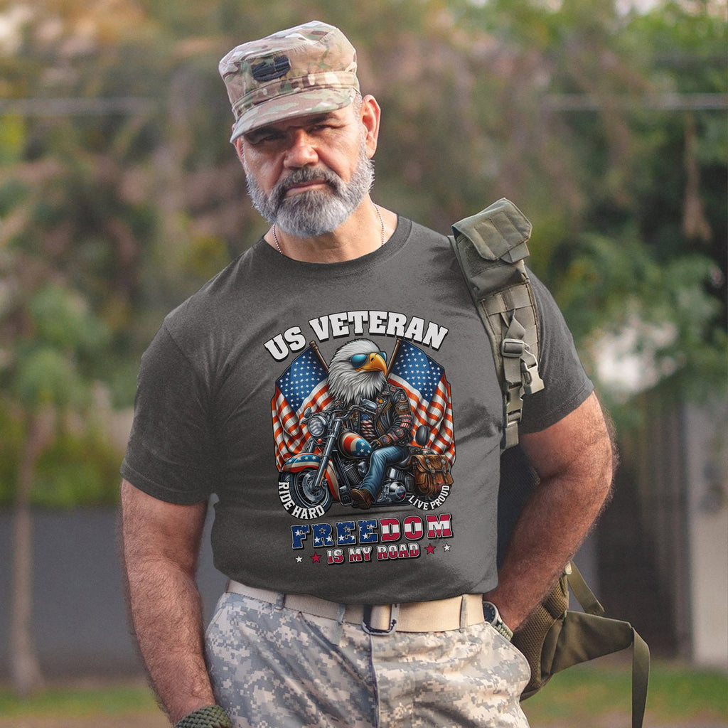 Veteran Freedom Is My Road Proud US T-Shirt product image 15