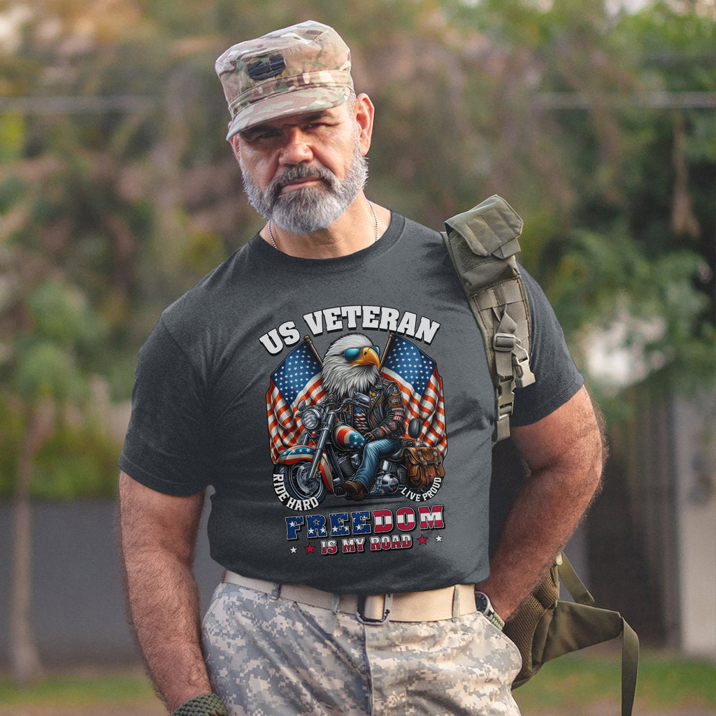 Veteran Freedom Is My Road Proud US T-Shirt product image 13