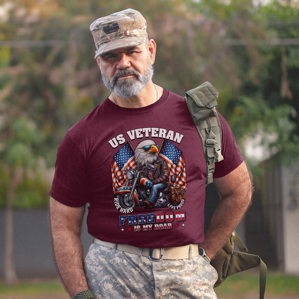 Veteran Freedom Is My Road Proud US T-Shirt product image 11