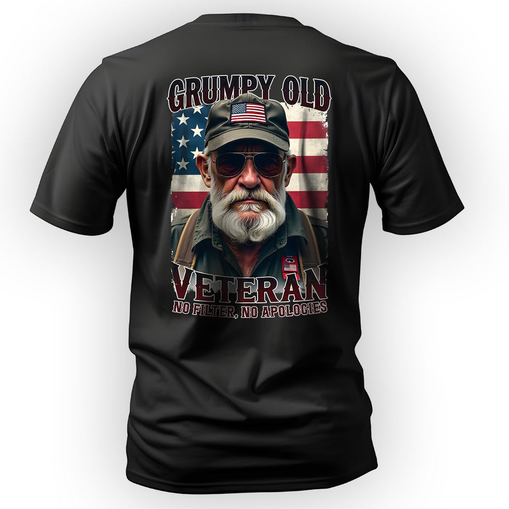 Grumpy Old Veteran No Filter No Apologies T-Shirt product image 1