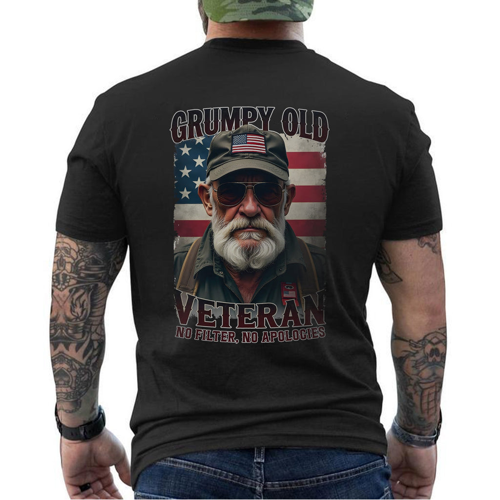 Grumpy Old Veteran No Filter No Apologies T-Shirt product image 12
