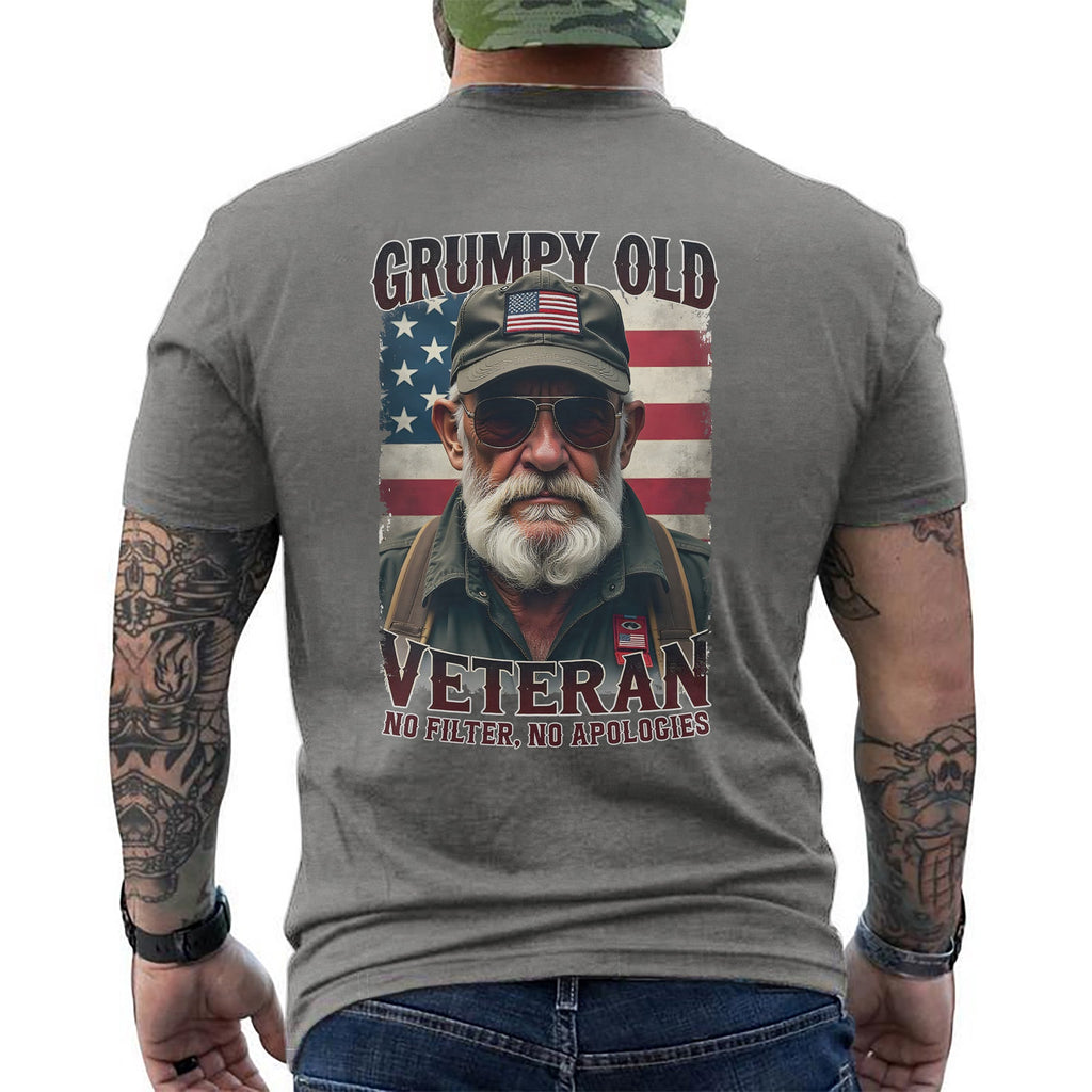 Grumpy Old Veteran No Filter No Apologies T-Shirt product image 15