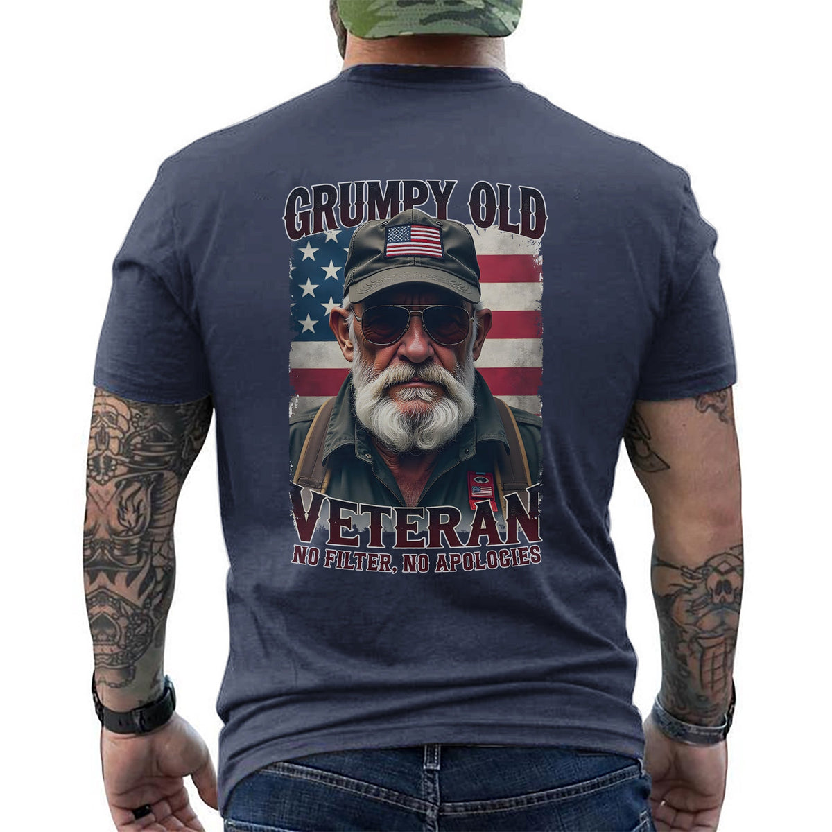 Grumpy Old Veteran No Filter No Apologies T-Shirt product image 14
