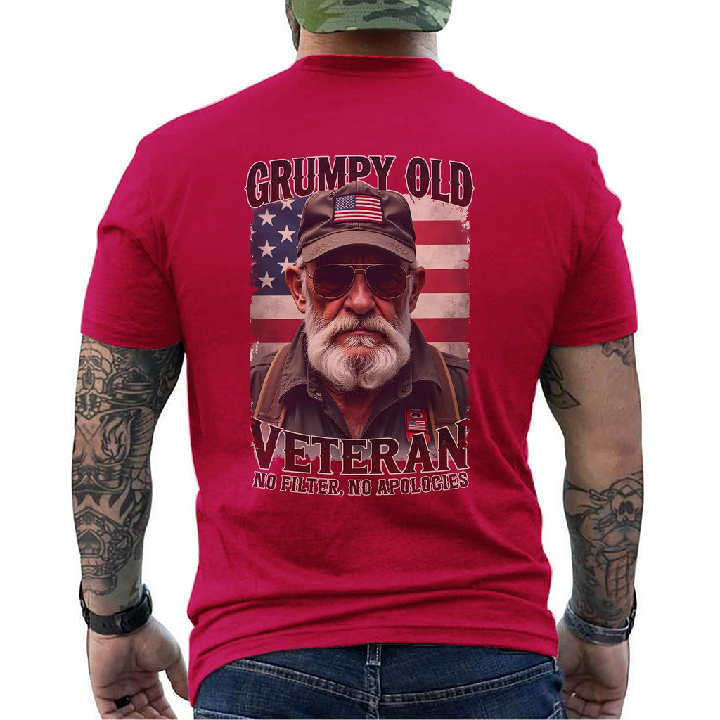 Grumpy Old Veteran No Filter No Apologies T-Shirt product image 9