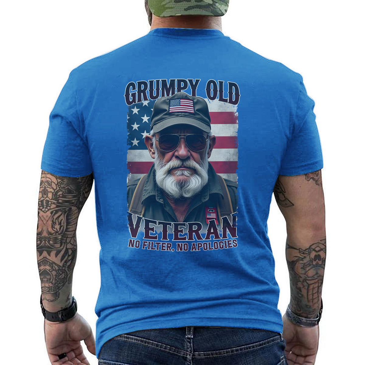 Grumpy Old Veteran No Filter No Apologies T-Shirt product image 10
