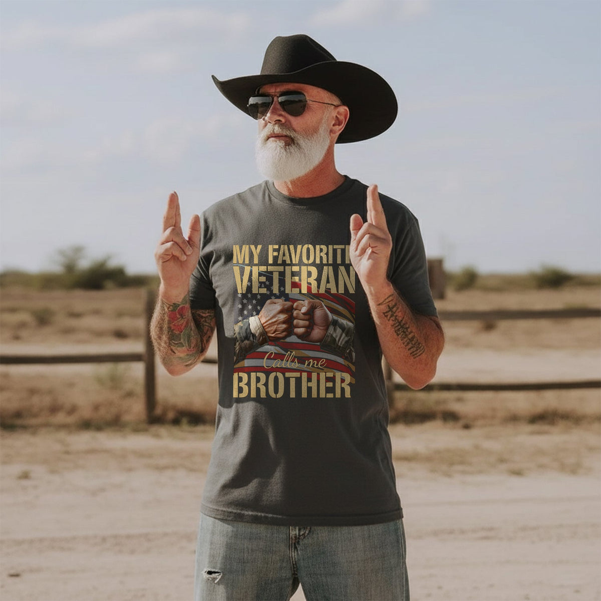 My Favorite Veteran Calls Me Brother T-Shirt product image 4