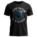 Salute the Flag Back Badge Proud US T-Shirt product image 1