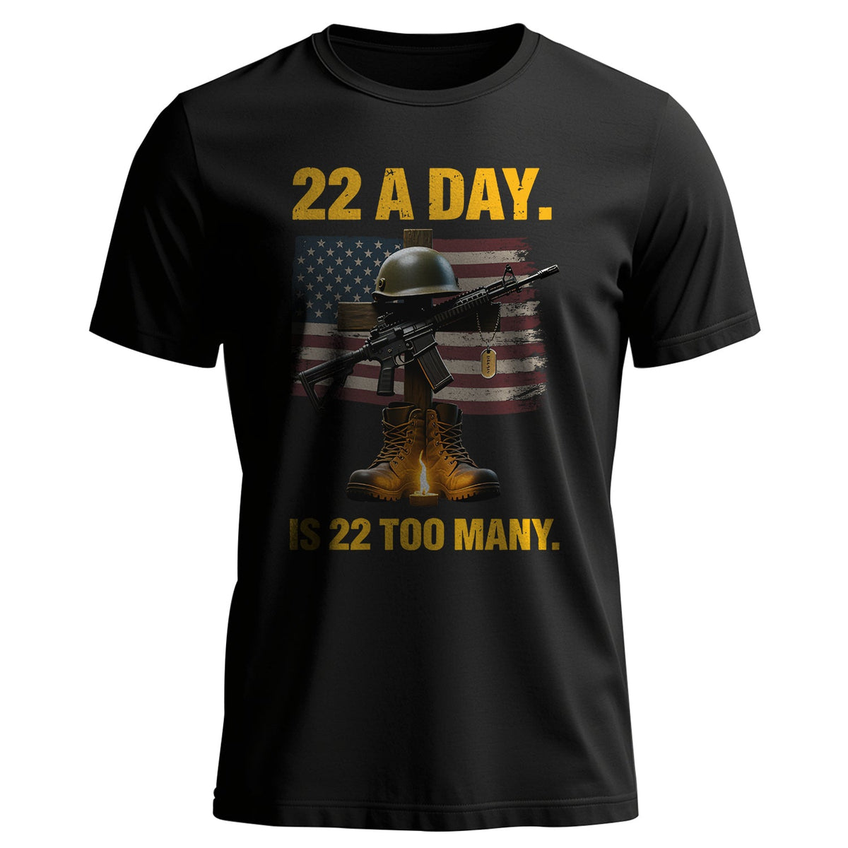 22 a Day Is 22 Too Many Stop Veteran Suicide T-Shirt product image 1