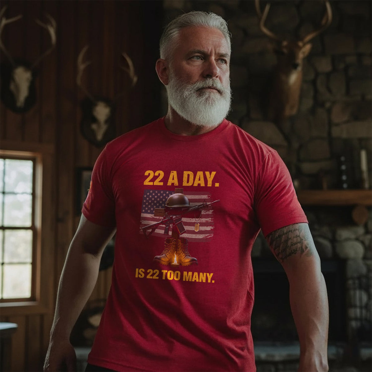22 a Day Is 22 Too Many Stop Veteran Suicide T-Shirt product image 2