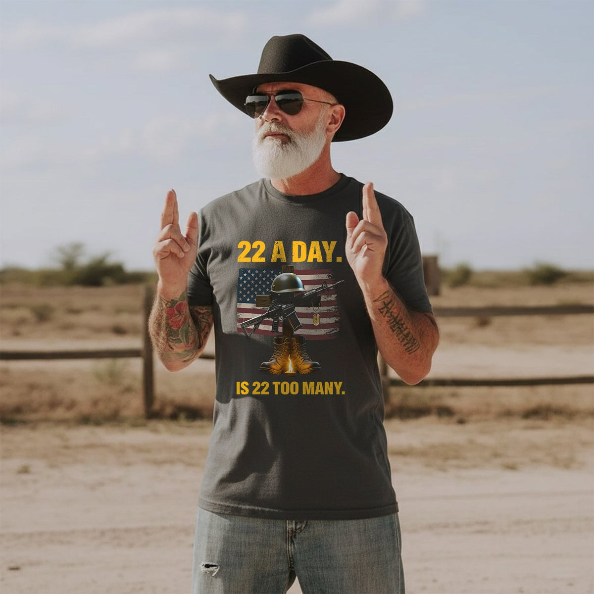 22 a Day Is 22 Too Many Stop Veteran Suicide T-Shirt product image 4