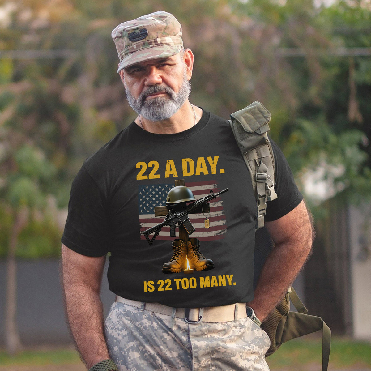 22 a Day Is 22 Too Many Stop Veteran Suicide T-Shirt product image 12