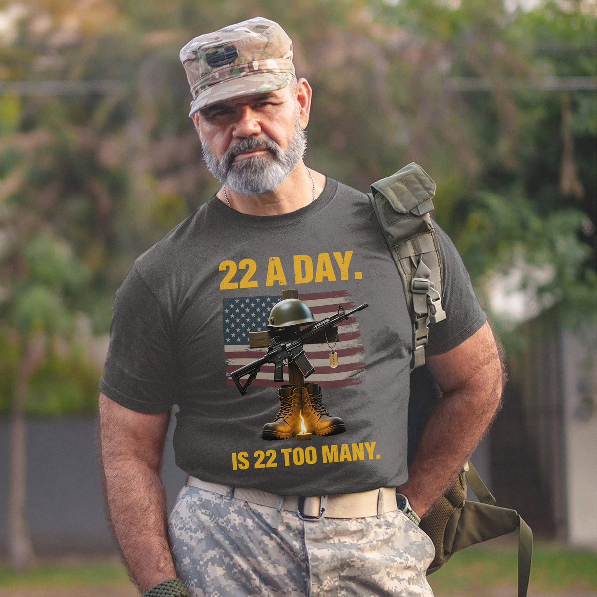 22 a Day Is 22 Too Many Stop Veteran Suicide T-Shirt product image 15