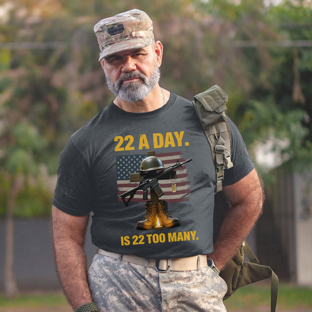 22 a Day Is 22 Too Many Stop Veteran Suicide T-Shirt product image 13