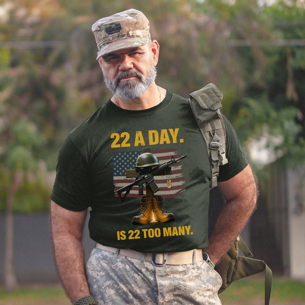 22 a Day Is 22 Too Many Stop Veteran Suicide T-Shirt product image 7