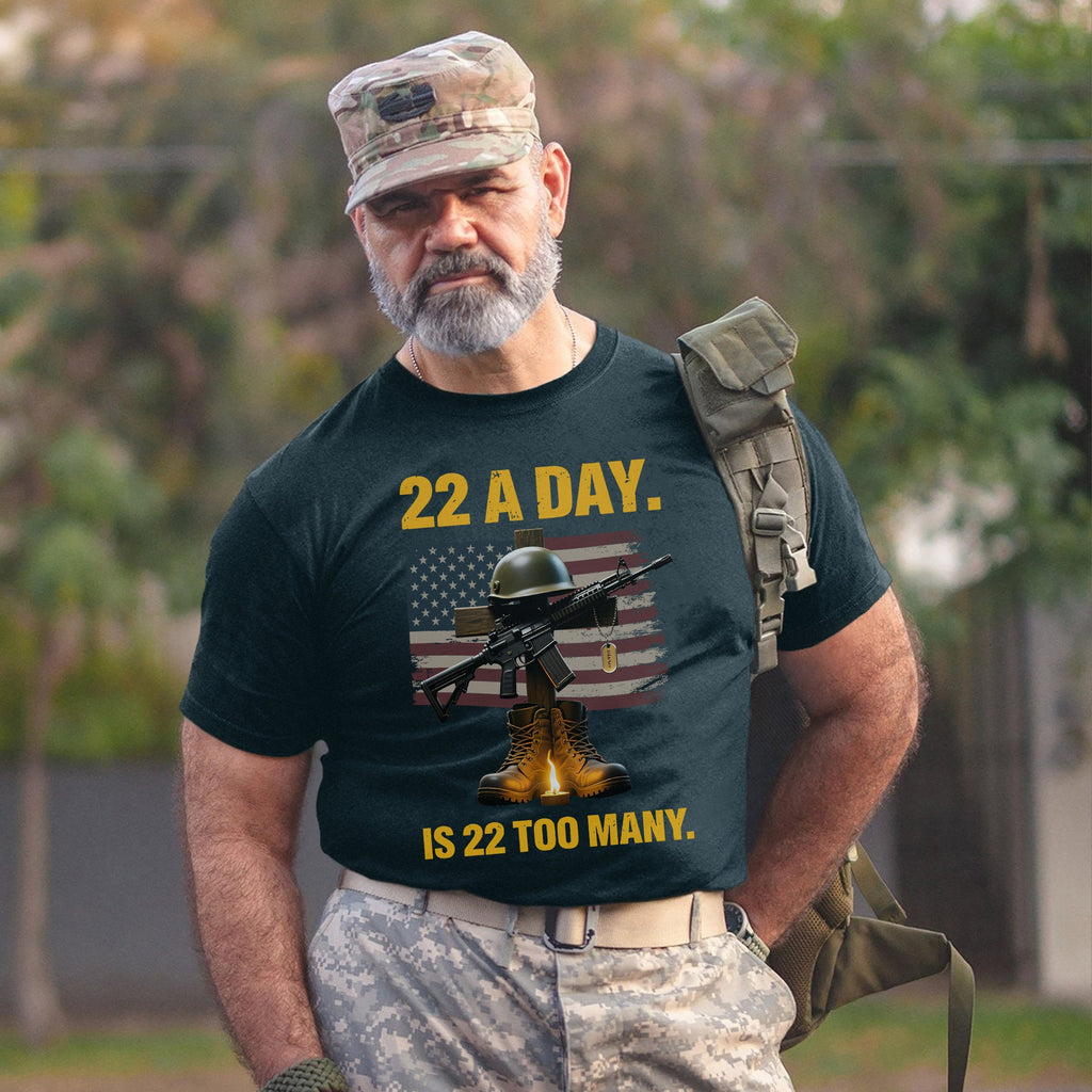 22 a Day Is 22 Too Many Stop Veteran Suicide T-Shirt product image 8