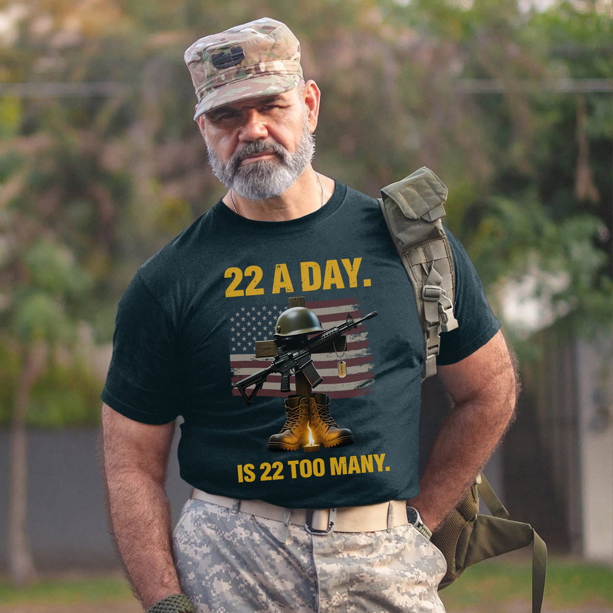 22 a Day Is 22 Too Many Stop Veteran Suicide T-Shirt product image 8