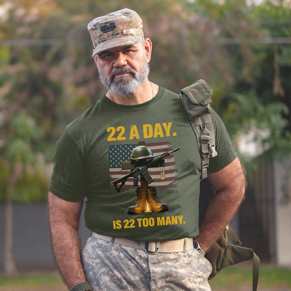 22 a Day Is 22 Too Many Stop Veteran Suicide T-Shirt product image 6