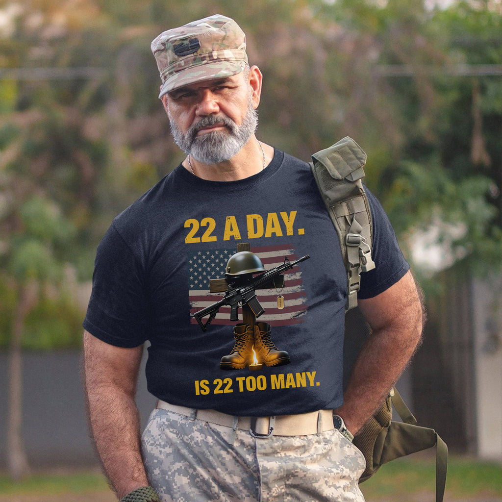 22 a Day Is 22 Too Many Stop Veteran Suicide T-Shirt product image 14
