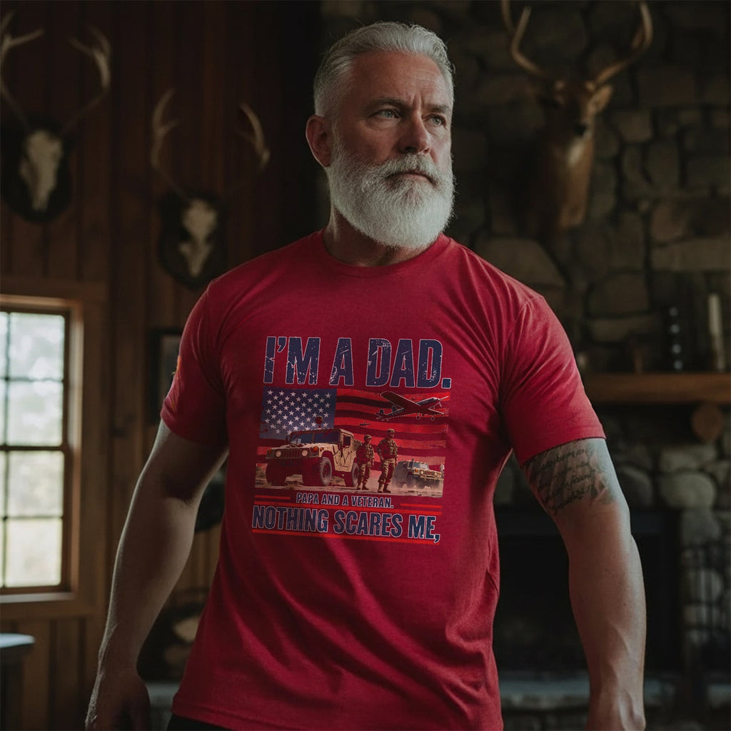 I’m a Dad Papa and a Veteran Nothing T-Shirt product image 2