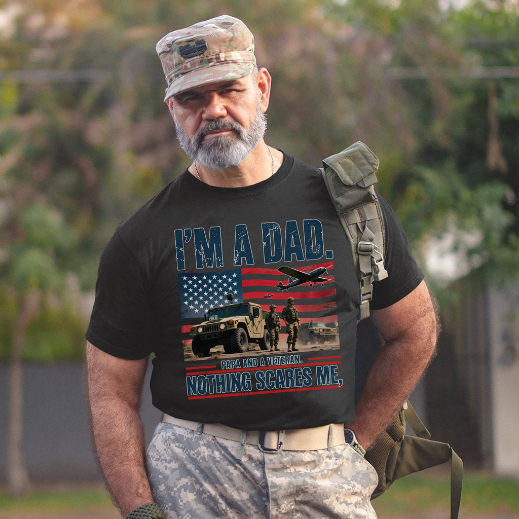 I’m a Dad Papa and a Veteran Nothing T-Shirt product image 12