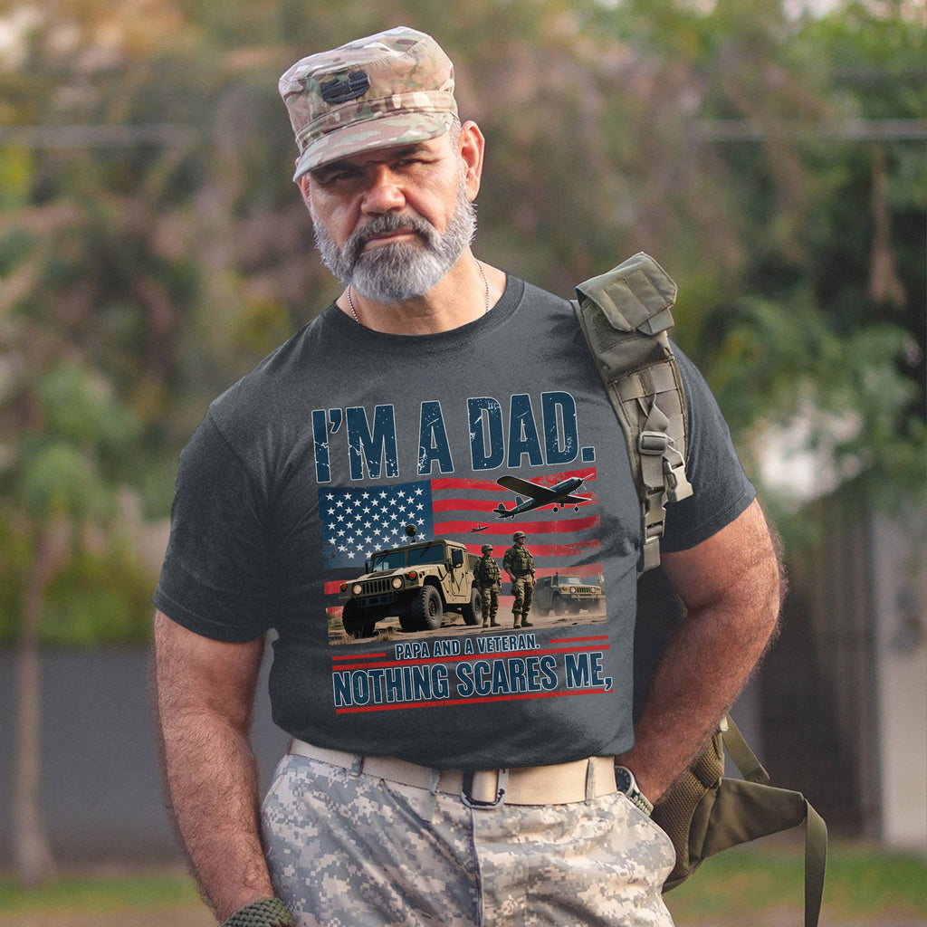 I’m a Dad Papa and a Veteran Nothing T-Shirt product image 13