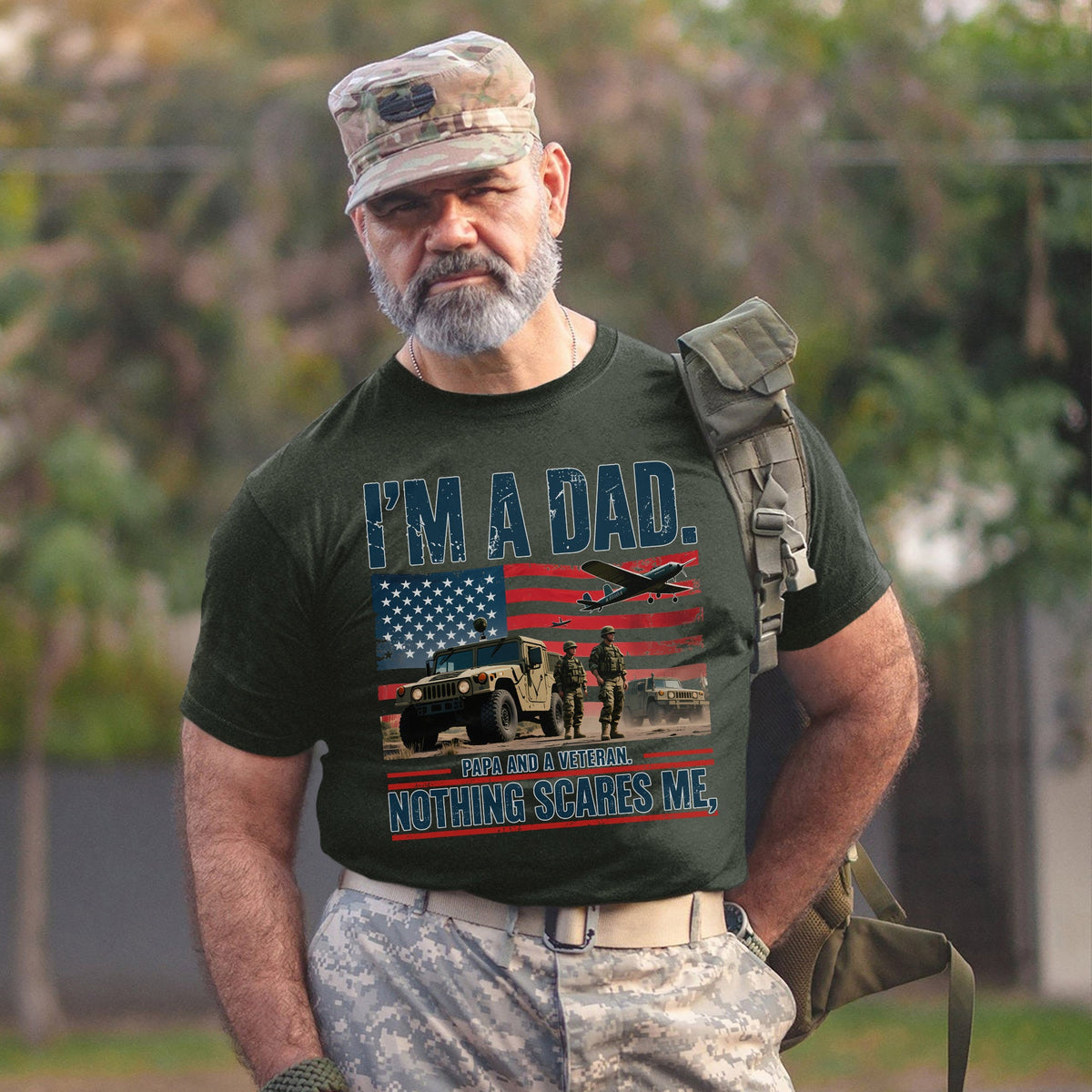 I’m a Dad Papa and a Veteran Nothing T-Shirt product image 7