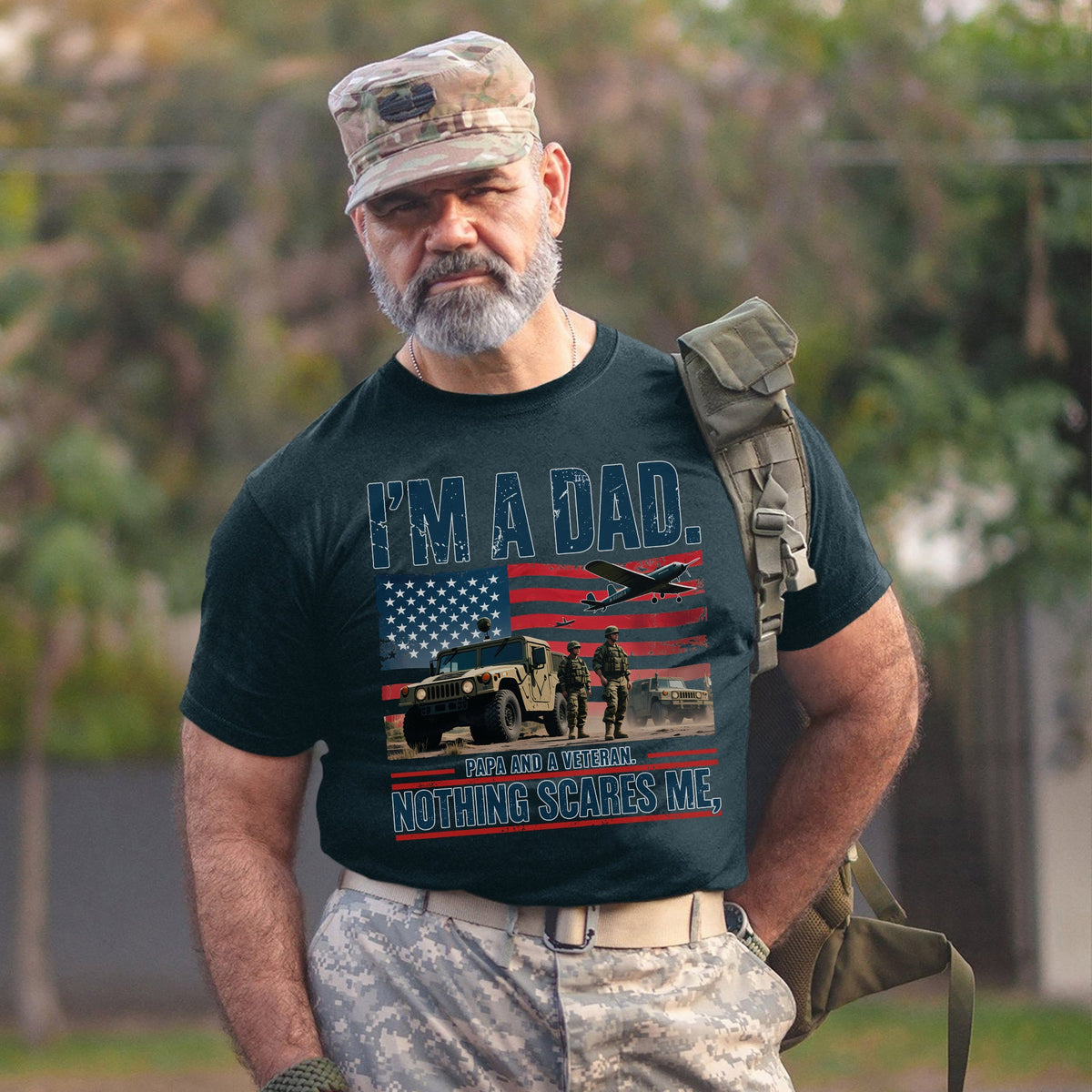 I’m a Dad Papa and a Veteran Nothing T-Shirt product image 8