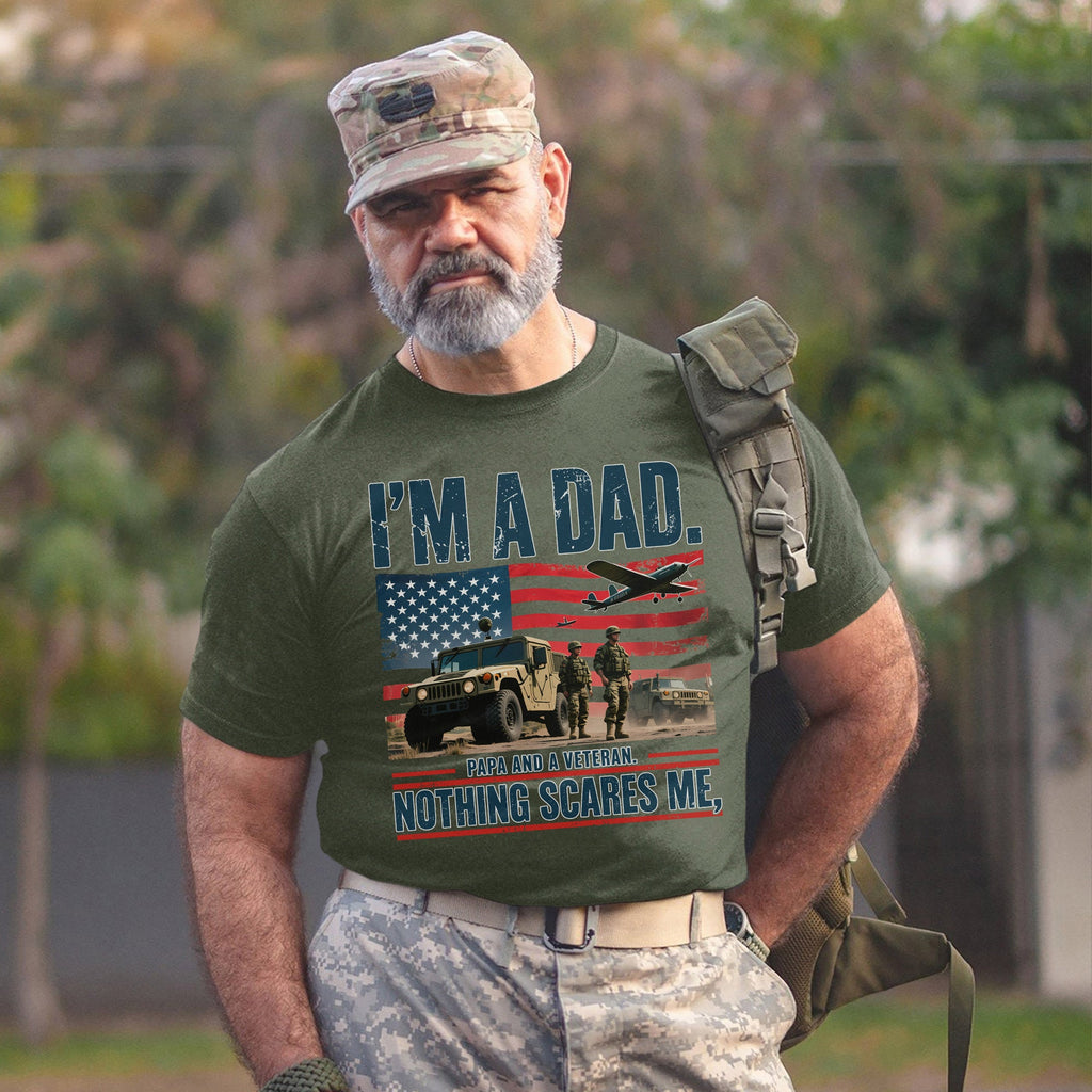 I’m a Dad Papa and a Veteran Nothing T-Shirt product image 6