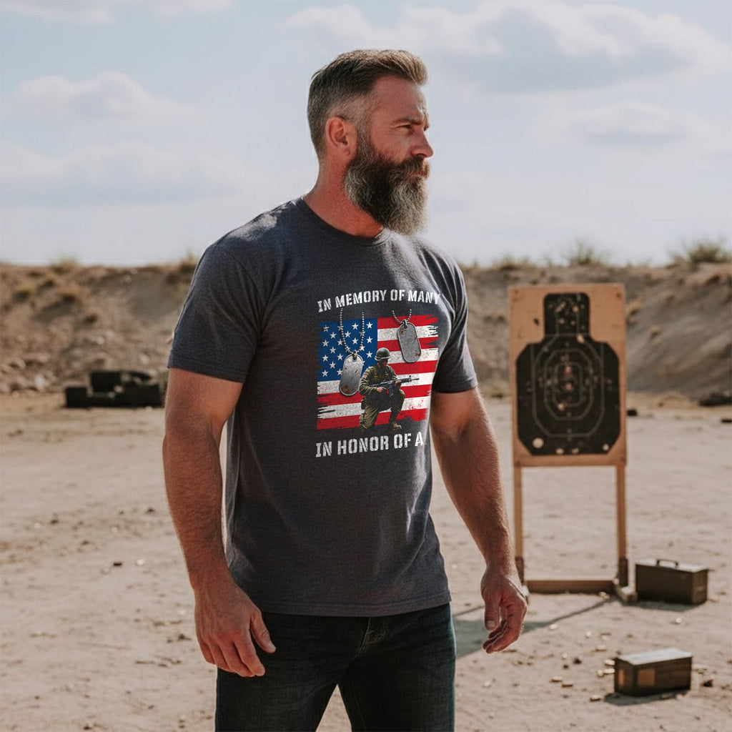 In Memory of Many In Honor of All Proud US T-Shirt product image 3