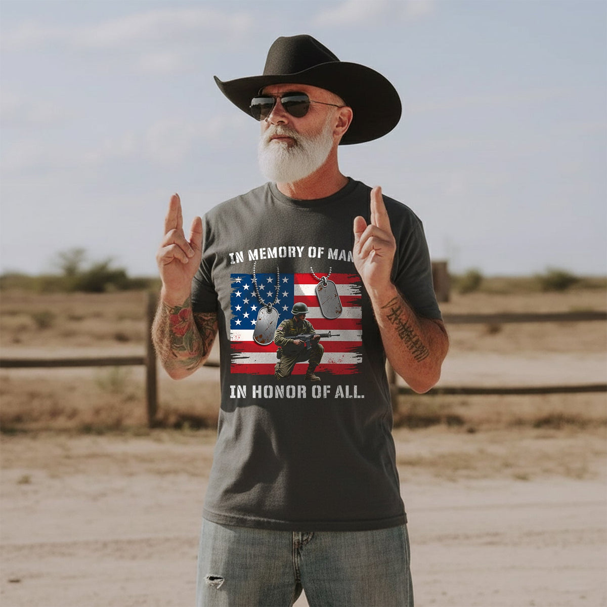 In Memory of Many In Honor of All Proud US T-Shirt product image 4