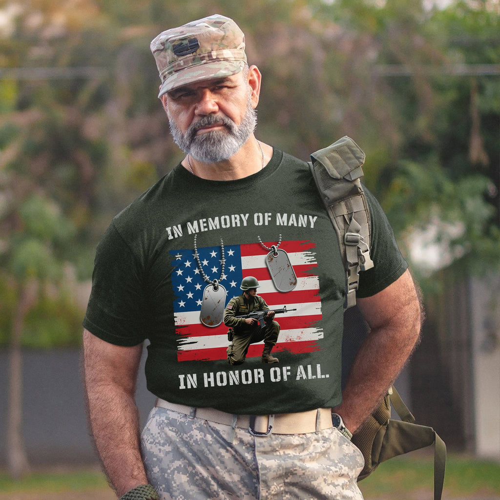 In Memory of Many In Honor of All Proud US T-Shirt product image 7