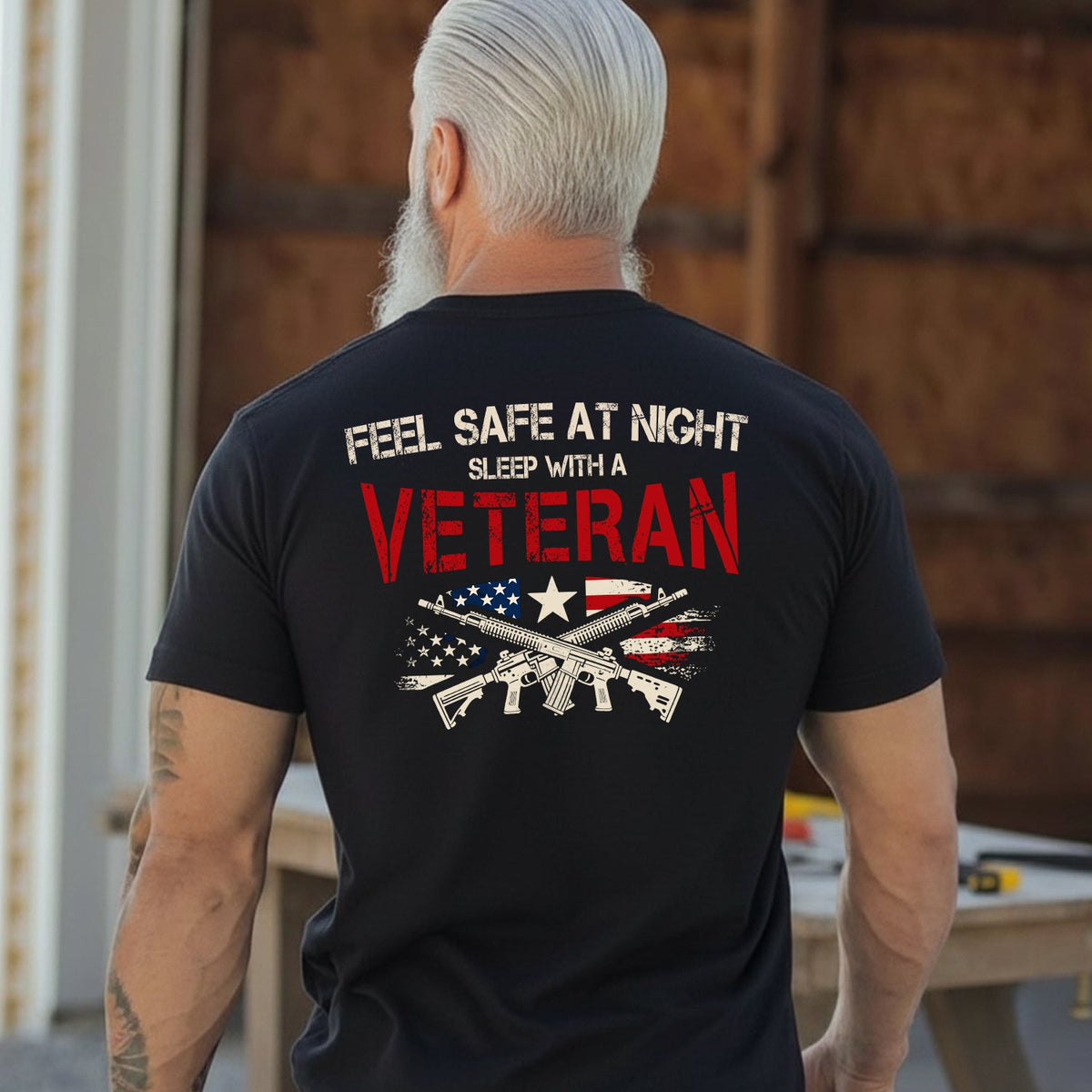 Feel Safe at Night Sleep with a Veteran T-Shirt product image 2