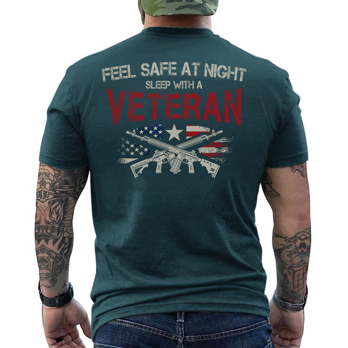 Feel Safe at Night Sleep with a Veteran T-Shirt product image 8