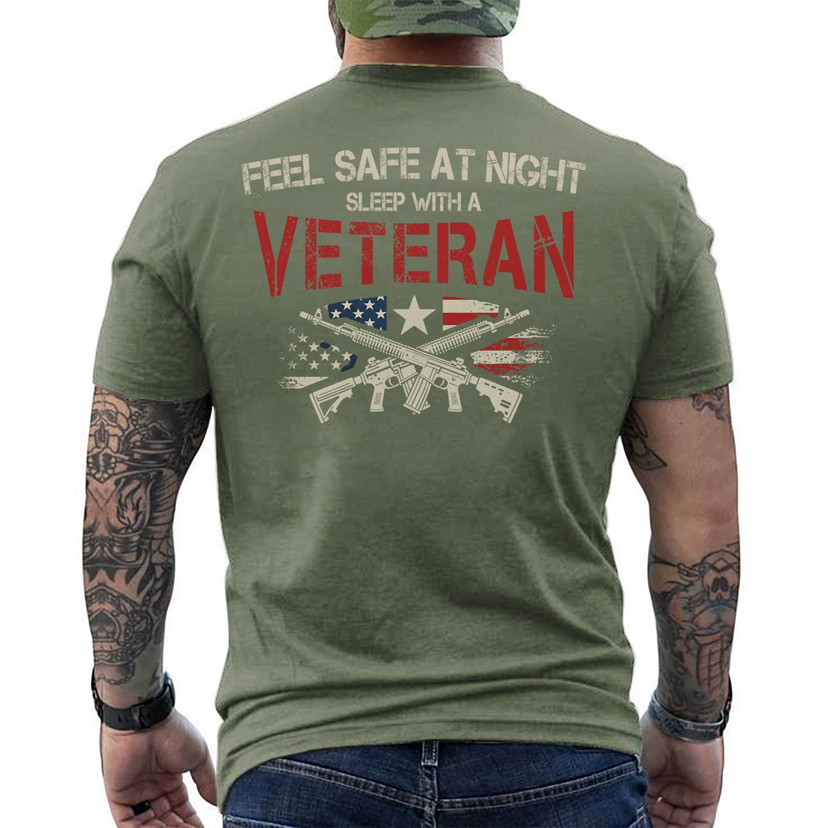 Feel Safe at Night Sleep with a Veteran T-Shirt product image 6