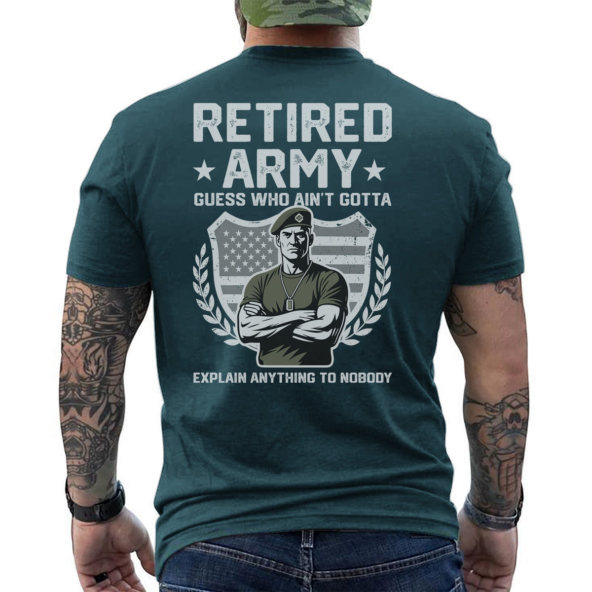 Retired Army Guess Who Ain’t Gotta Explain T-Shirt product image 12