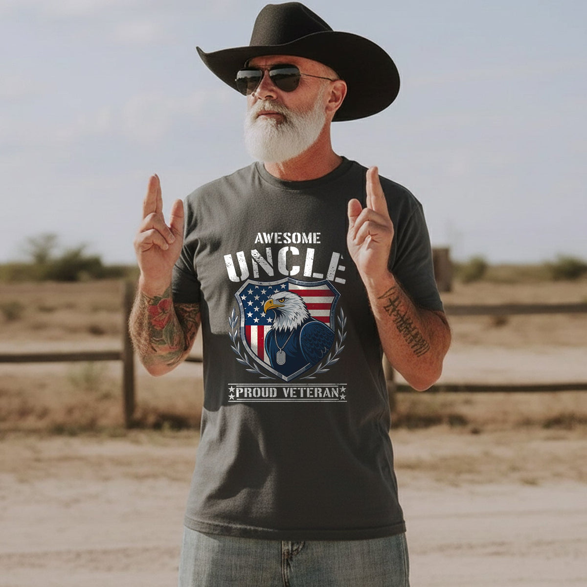 Awesome Uncle Proud Veteran Honoring T-Shirt product image 4