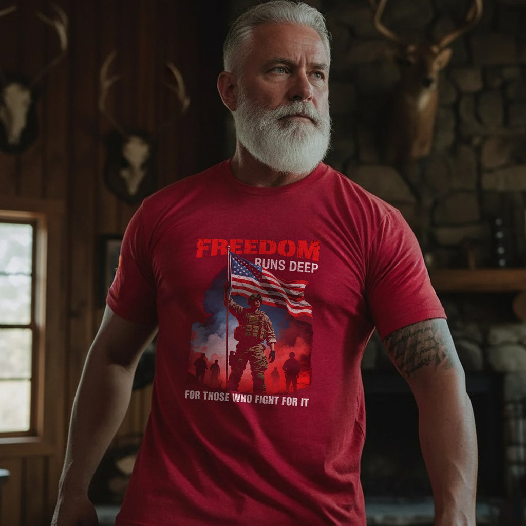 Freedom Runs Deep for Those Who Fight It T-Shirt product image 2