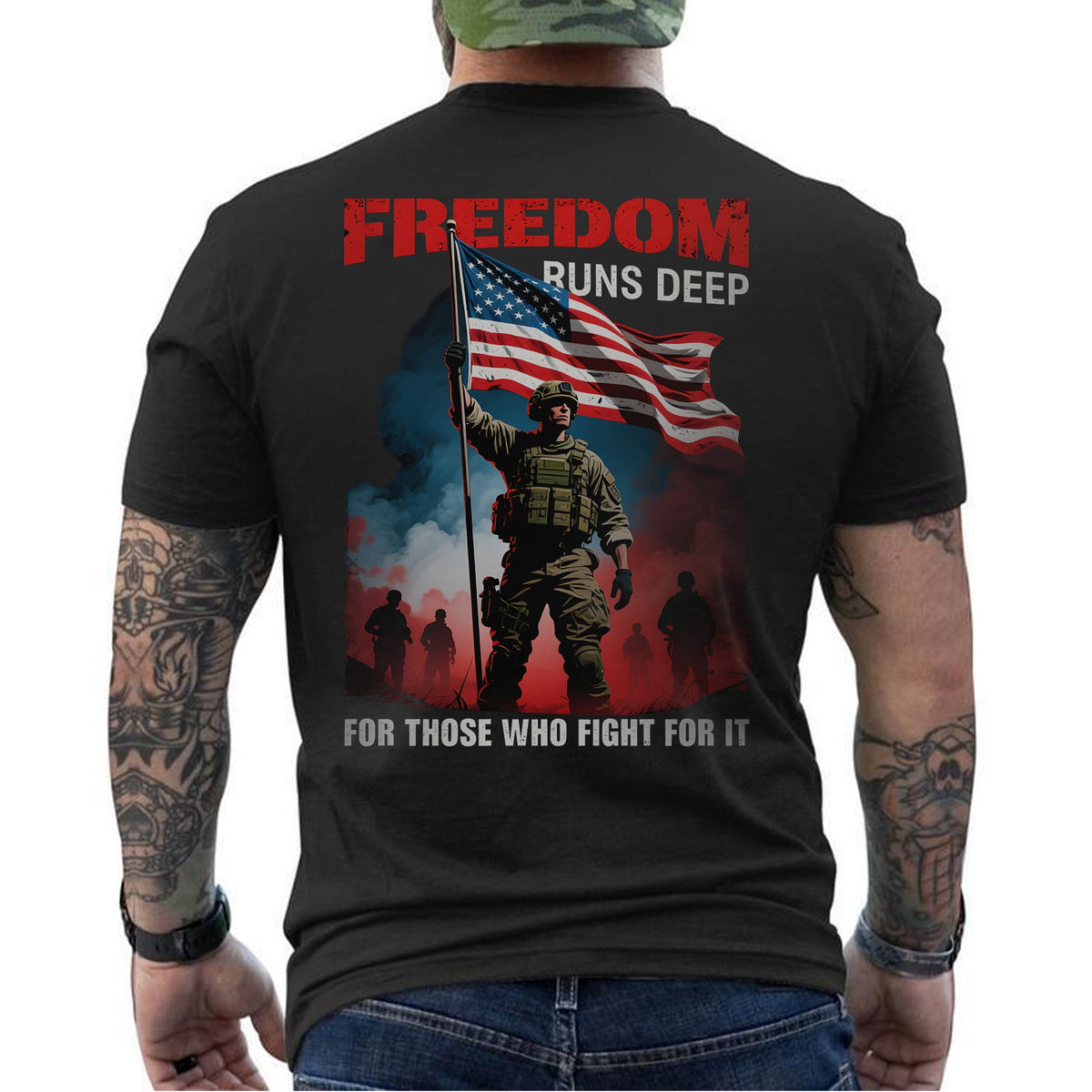 Freedom Runs Deep for Those Who Fight It T-Shirt product image 6