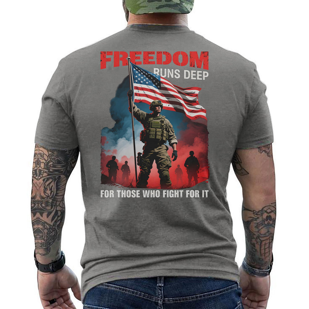 Freedom Runs Deep for Those Who Fight It T-Shirt product image 9
