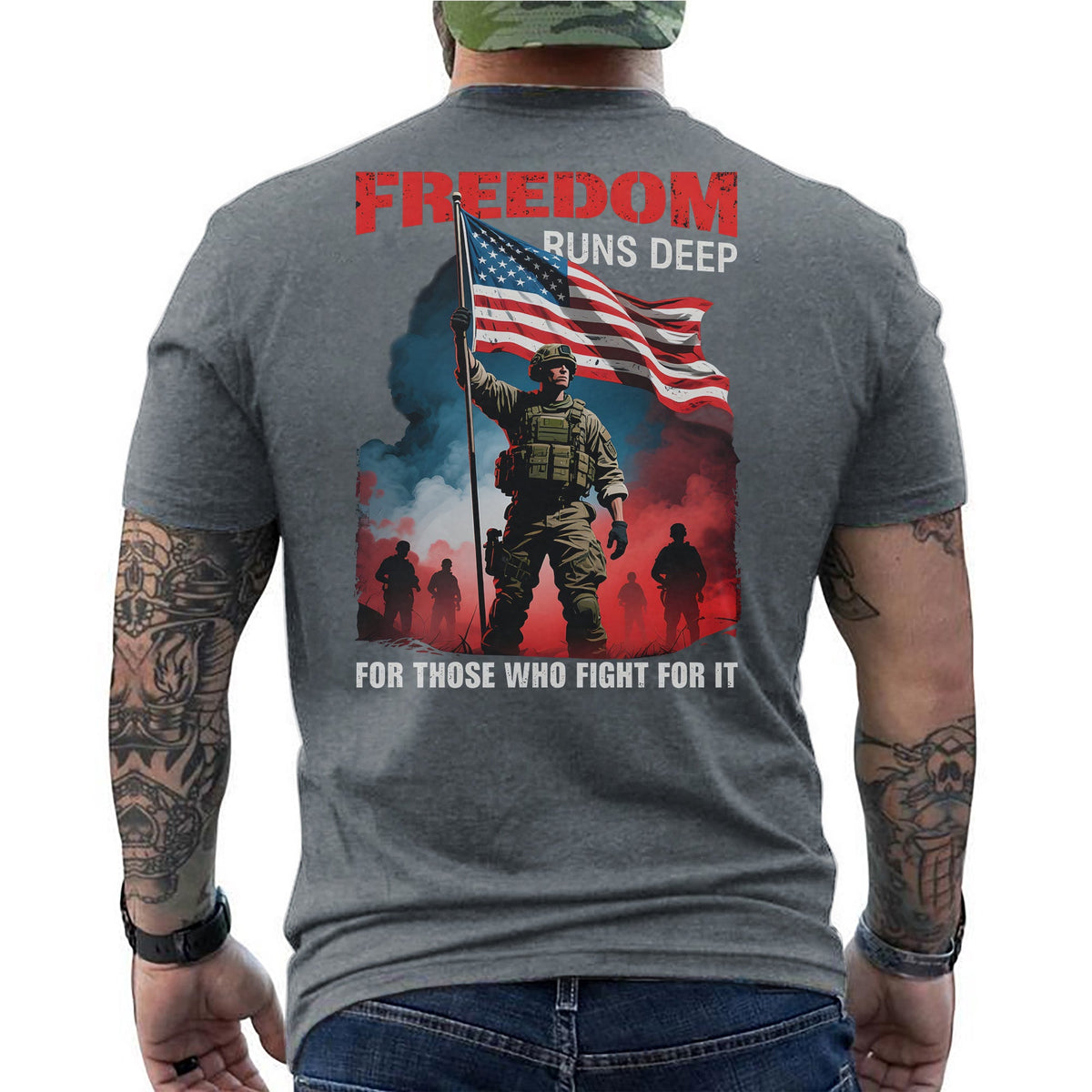 Freedom Runs Deep for Those Who Fight It T-Shirt product image 7