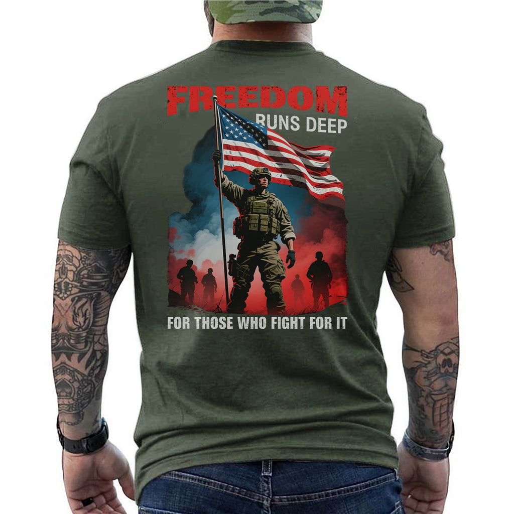 Freedom Runs Deep for Those Who Fight It T-Shirt product image 11