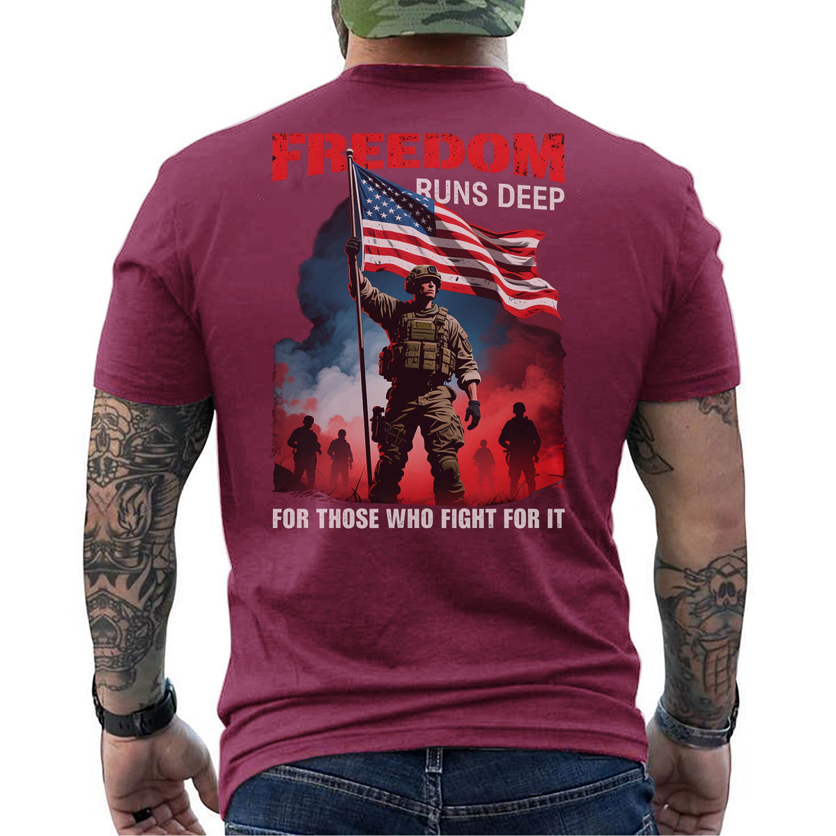 Freedom Runs Deep for Those Who Fight It T-Shirt product image 15