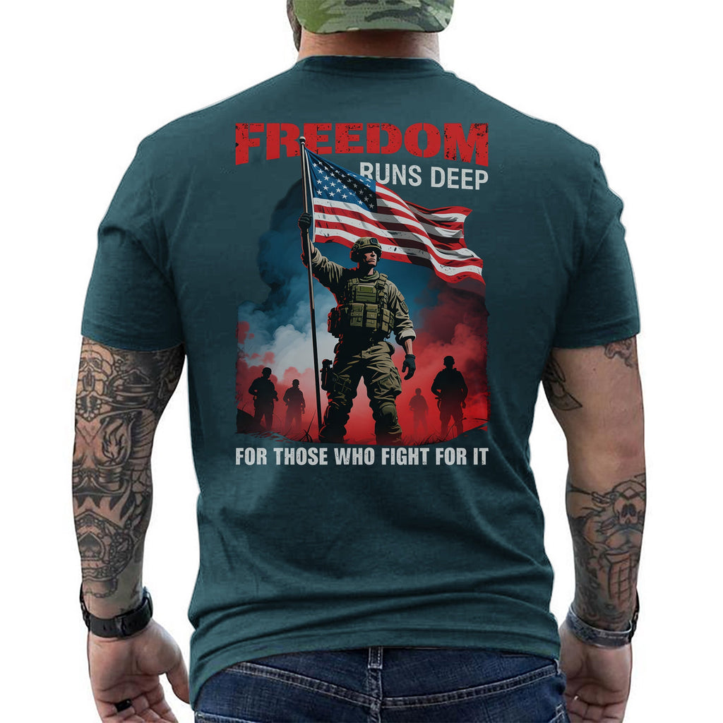 Freedom Runs Deep for Those Who Fight It T-Shirt product image 12