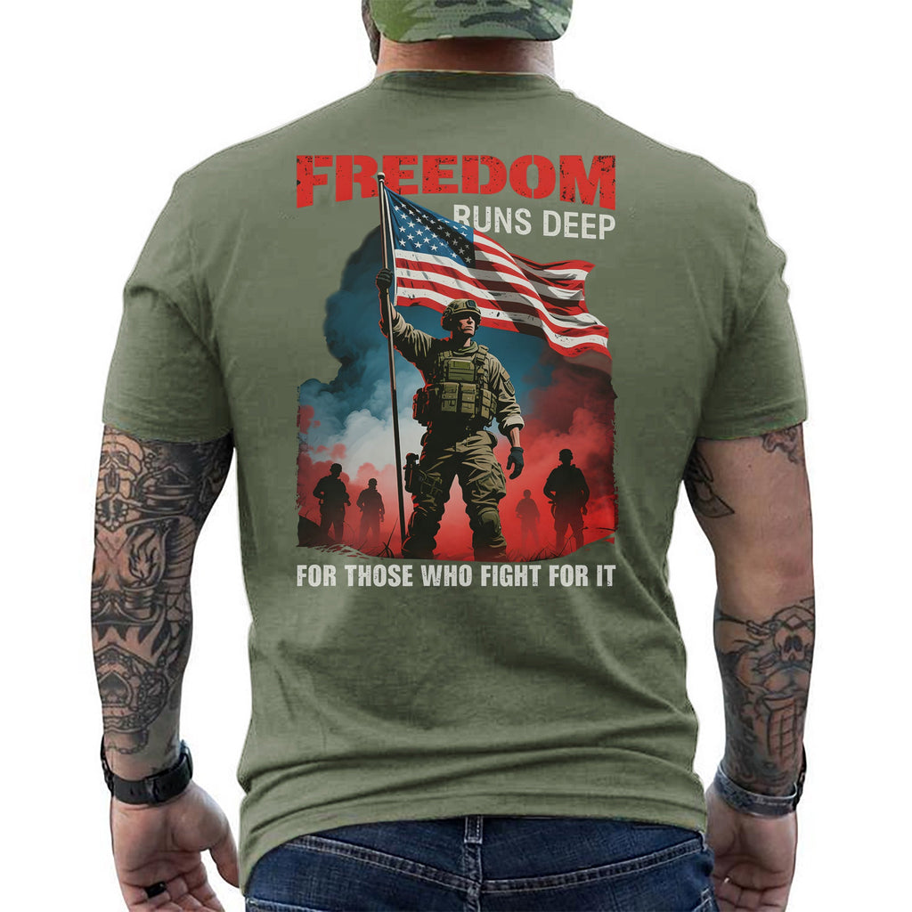 Freedom Runs Deep for Those Who Fight It T-Shirt product image 10