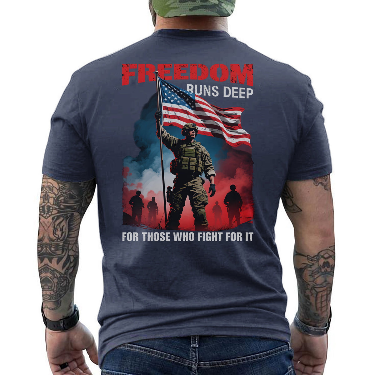 Freedom Runs Deep for Those Who Fight It T-Shirt product image 8