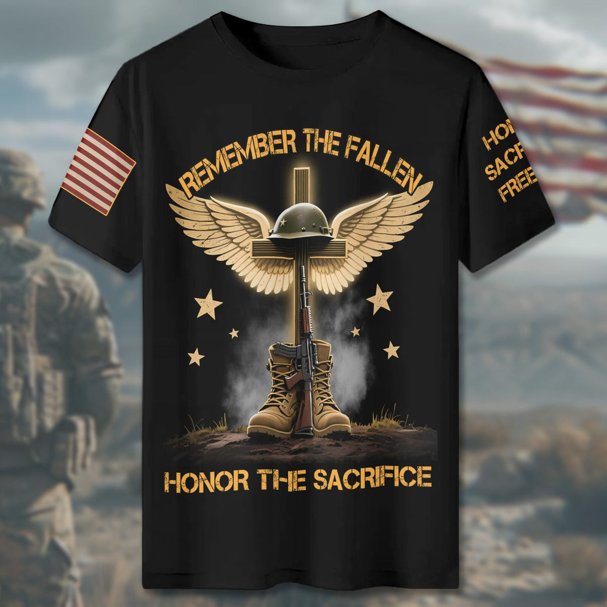 Remember the Fallen Honor All-over Print T-Shirt product image 4