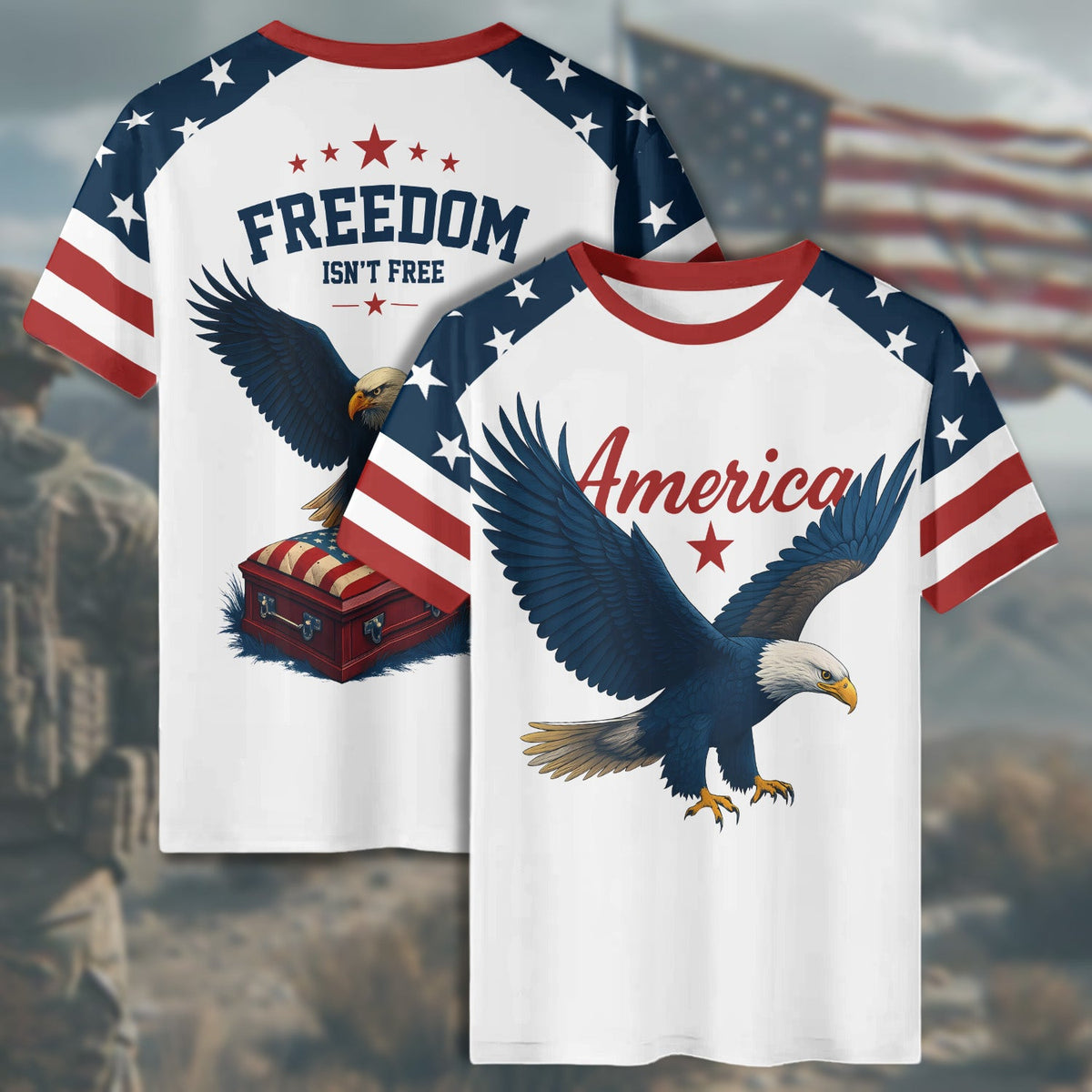 America Freedom Isn’t Free All-over Print T-Shirt product image 6