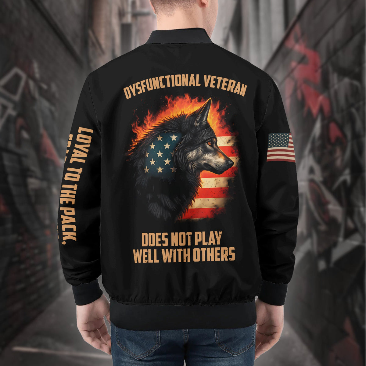 Dysfunctional Veteran All-over Print Bomber Jacket product image 2