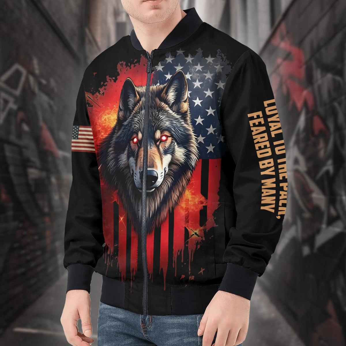 Dysfunctional Veteran All-over Print Bomber Jacket product image 4